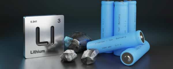 Web graphic: Lithium Ion Batteries, Lithium ore, and the Lithium element from the periodic table