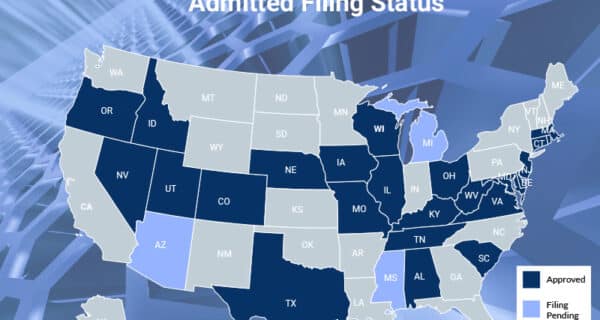 Homepage - LS Prime Advantage Admitted Filing Status USA Map with Aproved and Filing Pending and Non Approved States